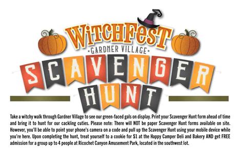 Witch themed scavenger hunt at gardner village